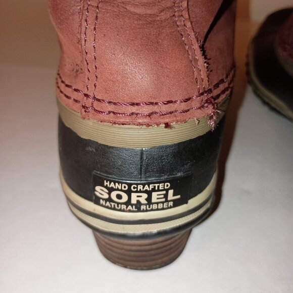 Sorel Maroon Slimpack Waterproof Winter Boots Women’s Size 8 - Picture 8 of 15